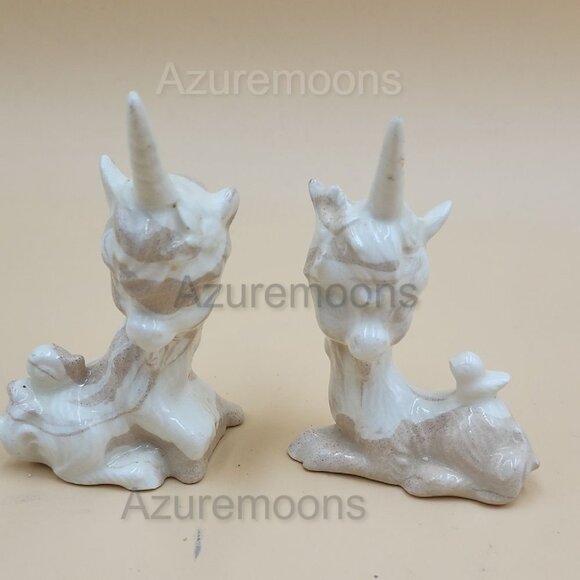 Ceramic Unicorn Figurines lusterware  set of 2 - Picture 1 of 9